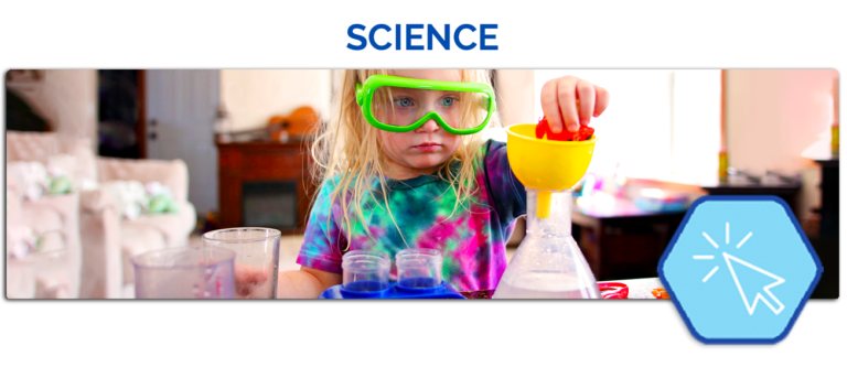 science little girl doing activity